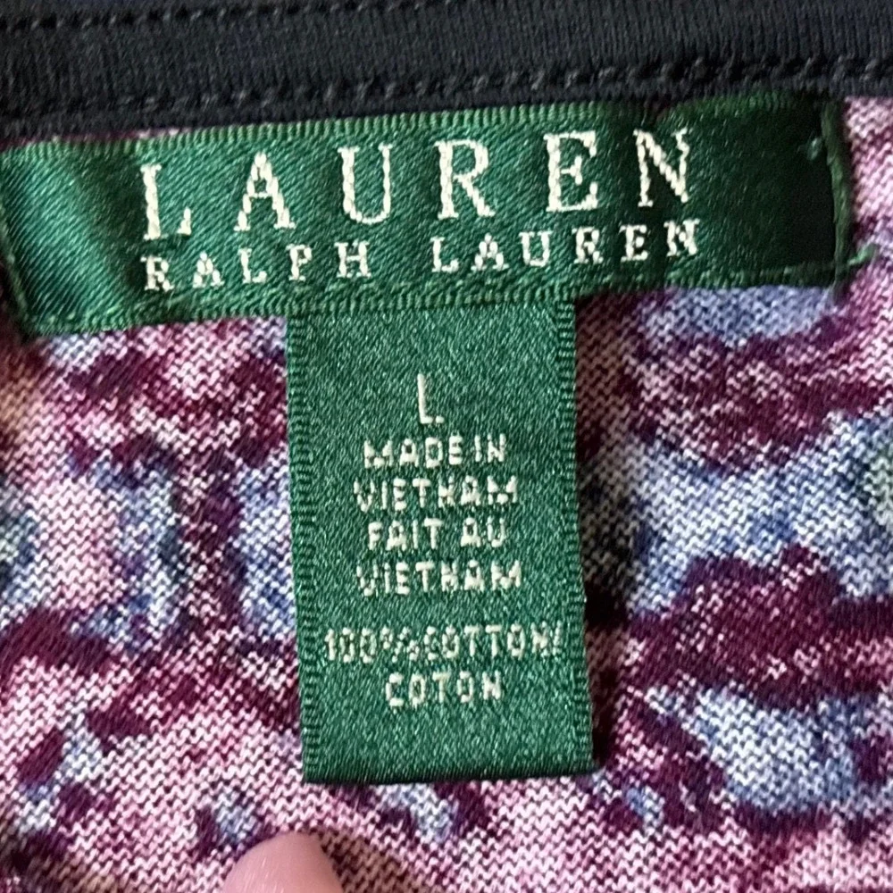Lauren Ralph Lauren Sweater Womens Large Multicolor Boat Neck Pullover Top